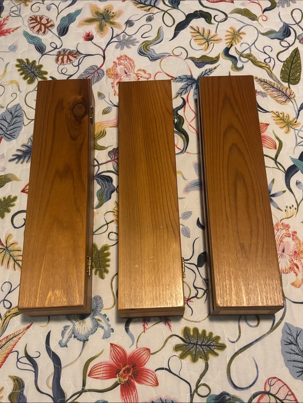 3 Wood Storage Boxes